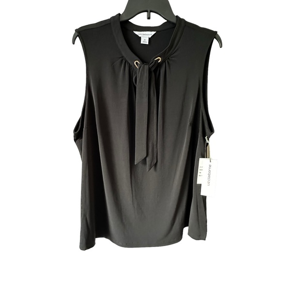 NWT Liz Claiborne Plus Womens Split Tie Neck Sleeveless Blouse 1X 16-18 - Picture 9 of 11
